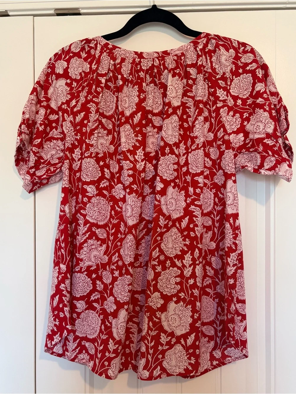 NWT Mille Naomi Red Zinnia Blouson Short Sleeve Top Size XS - Picture 8 of 10